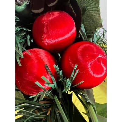 Vintage Christmas Floral Picks Holly Thred Spun Cotton Mini Ornament - Thumbnail 21