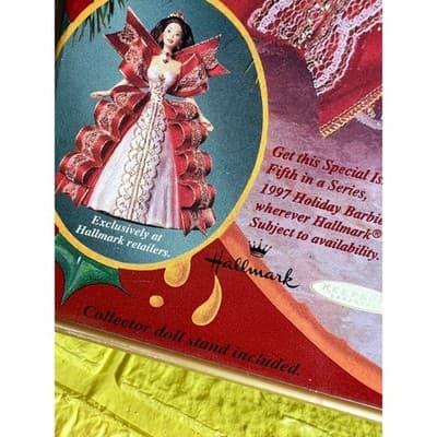 Vintage Mattel Barbie 1997 Happy Holidays Hallmark Christmas Edition IOB - Thumbnail 6