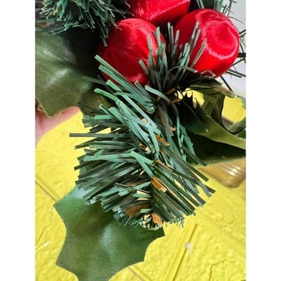 Vintage Christmas Floral Picks Holly Thred Spun Cotton Mini Ornament - Thumbnail 22