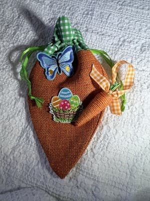 Easter Carrot Burlap Drawstring Small Custom Design Basket Gift Bag Decor #E - Thumbnail 6