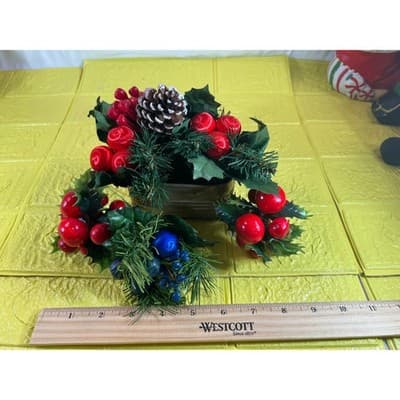 Vintage Christmas Floral Picks Holly Thred Spun Cotton Mini Ornament - Thumbnail 24