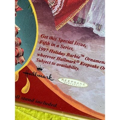 Vintage Mattel Barbie 1997 Happy Holidays Hallmark Christmas Edition IOB - Thumbnail 7