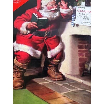 New Coca-Cola Santa Christmas Cards Boxed Set Letter Stockings - Thumbnail 5