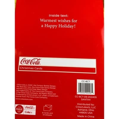 New Coca-Cola Santa Christmas Cards Boxed Set Letter Stockings - Thumbnail 6