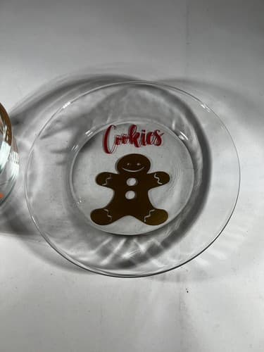 Christmas Glass Cookies For Santa Plate Carrots For Reindeer Bowl Clear Dishes - Thumbnail 3