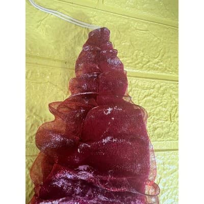 Rare Vintage Santa Claus Ornament Pinecone Ribbon Clear Plastic Beard Christmas - Thumbnail 4