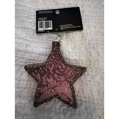 New Robert Stanley Mercury Glass Pink Star Retro Christmas Ornament - Thumbnail 5