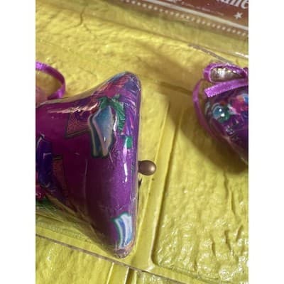 Vintage Victorian Decoupage Christmas Ornaments IOB Purple - Thumbnail 6