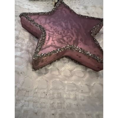 New Robert Stanley Mercury Glass Pink Star Retro Christmas Ornament - Thumbnail 3