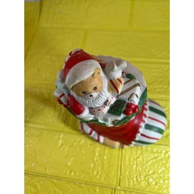 Vintage Ceramic Christmas Stocking Bear Figurine - Thumbnail 9