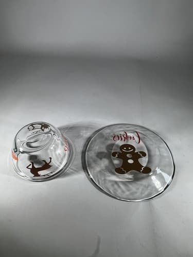 Christmas Glass Cookies For Santa Plate Carrots For Reindeer Bowl Clear Dishes - Thumbnail 11