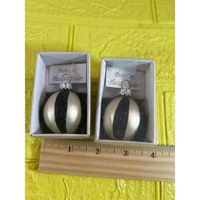 NEW Placement Card Holders Wedding Party Supplies Black and Silver IOB Set of 2 - Thumbnail 4
