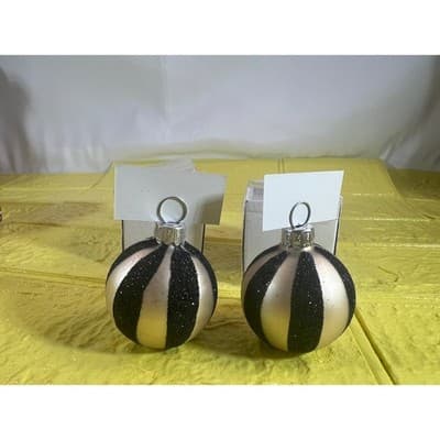 NEW Placement Card Holders Wedding Party Supplies Black and Silver IOB Set of 2 - Thumbnail 6