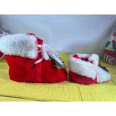 Vintage Santa Christmas Shoes Stockings RARE Large and Small - Thumbnail 18