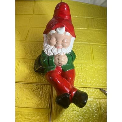 Vintage 70s Bebe Christmas Elf Sleeping Napping Ceramic Lazy - Thumbnail 10