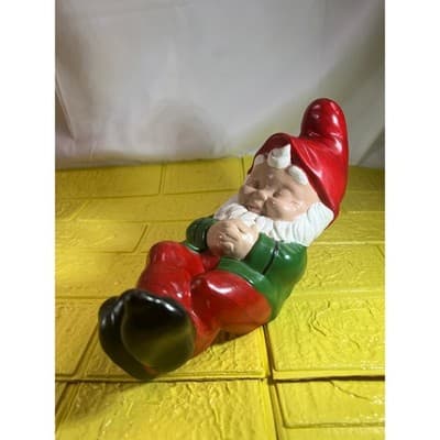Vintage 70s Bebe Christmas Elf Sleeping Napping Ceramic Lazy - Thumbnail 6