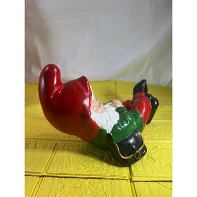 Vintage 70s Bebe Christmas Elf Sleeping Napping Ceramic Lazy - Thumbnail 4