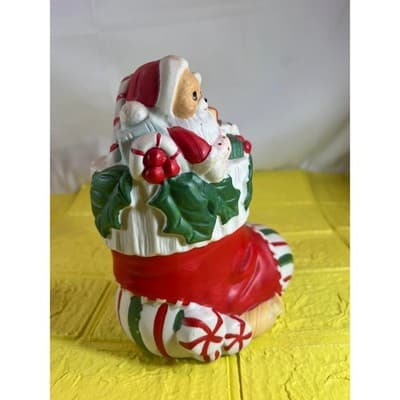 Vintage Ceramic Christmas Stocking Bear Figurine - Thumbnail 7