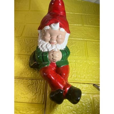 Vintage 70s Bebe Christmas Elf Sleeping Napping Ceramic Lazy - Thumbnail 8