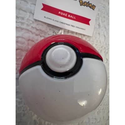 New Pokemon Blown Glass Pokeball Hallmark Christmas Ornament - Thumbnail 4