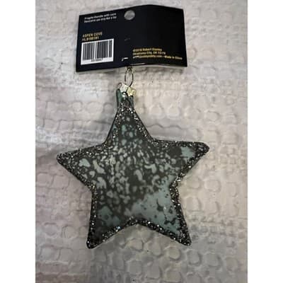 New Robert Stanley Mercury Glass Blue Star Retro Christmas Ornament Aspen Cove - Thumbnail 4