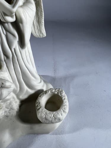 Vintage Christmas Porcelain Angels Choir Figure Singing Harp Wings Candleholder - Thumbnail 17