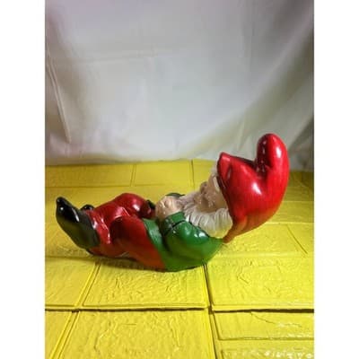 Vintage 70s Bebe Christmas Elf Sleeping Napping Ceramic Lazy - Thumbnail 7
