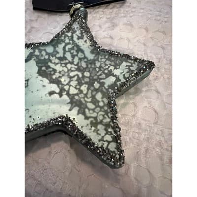 New Robert Stanley Mercury Glass Blue Star Retro Christmas Ornament Aspen Cove - Thumbnail 3