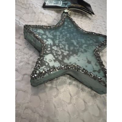 New Robert Stanley Mercury Glass Blue Star Retro Christmas Ornament Aspen Cove - Thumbnail 5