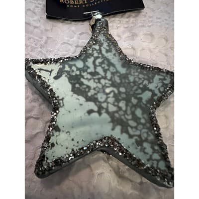 New Robert Stanley Mercury Glass Blue Star Retro Christmas Ornament Aspen Cove - Thumbnail 2