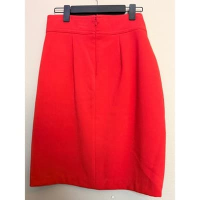 Ann Taylor Women’s Pencil Straight Front Slit Knee Length Skirt Red Size 8 - Thumbnail 2