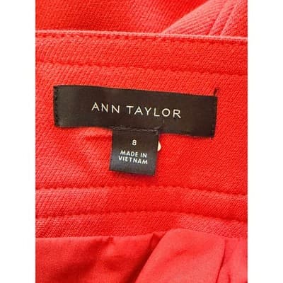 Ann Taylor Women’s Pencil Straight Front Slit Knee Length Skirt Red Size 8 - Thumbnail 3