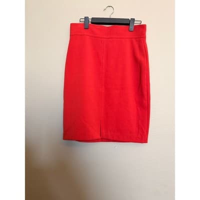 Ann Taylor Women’s Pencil Straight Front Slit Knee Length Skirt Red Size 8 - Thumbnail 4