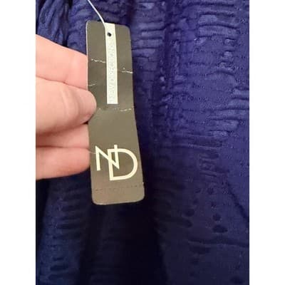 New Directions Women's Relaxed Fit Textured Bell Sleeve Tunic Top Blue M NWT - Thumbnail 12