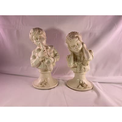 RARE J. Kendrick 1971 Music Statues Pair Universal Statuary Corp Signed Vintage - Thumbnail 2