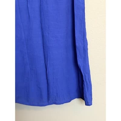 Westport Women’s Aztec Embroidered Beaded Trim Sleeveless Shift Dress Blue S - Thumbnail 5