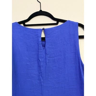 Westport Women’s Aztec Embroidered Beaded Trim Sleeveless Shift Dress Blue S - Thumbnail 13