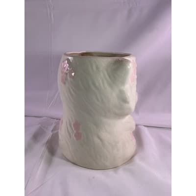 Vintage MCM Kitten Cat Ceramic Vase Planter Baby Floral Arrangement 7" White - Thumbnail 5