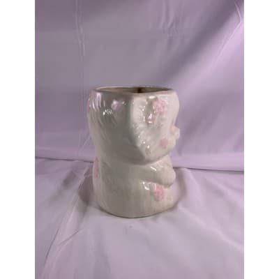 Vintage MCM Kitten Cat Ceramic Vase Planter Baby Floral Arrangement 7" White - Thumbnail 6