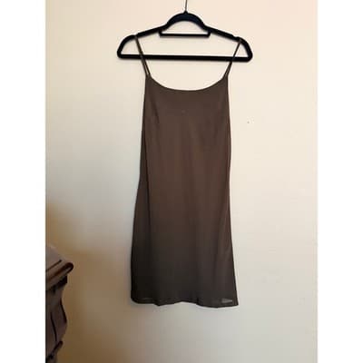 Talbots Women’s Lightweight Spaghetti Strap Slip Dress Brown Size 12P - Thumbnail 2