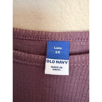 Old Navy Women's Ribbed Knit Crew Neckline Short Sleeve Top Purple Lilac 2X - Thumbnail 3