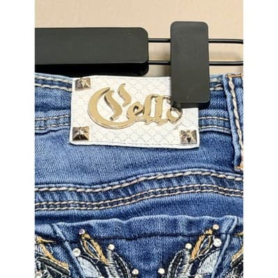 Cello Women's Mid Rise Raw Hem Frayed Cut Off Denim Short Blue Mid Wash 9 - Thumbnail 10
