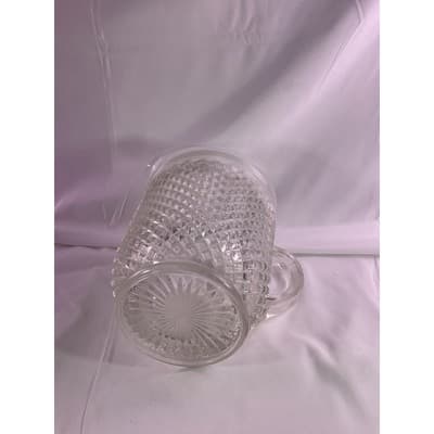 Vintage Crystal Anchor Hocking Miss America Depression Glass Pitcher Diamont Cut - Thumbnail 8