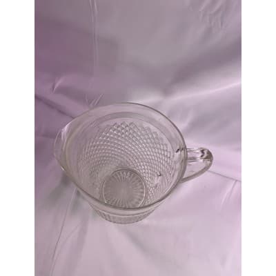Vintage Crystal Anchor Hocking Miss America Depression Glass Pitcher Diamont Cut - Thumbnail 7