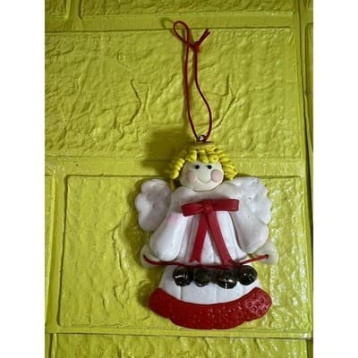 Vintage Polymer Dough Angel Christmas Ornament