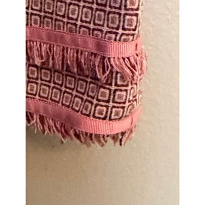 Tocca Women's Square Neckline Cap Sleeves Fringe Trim Details Mini Dress Pink 4 - Thumbnail 9