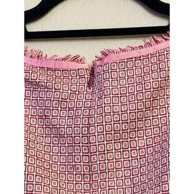 Tocca Women's Square Neckline Cap Sleeves Fringe Trim Details Mini Dress Pink 4 - Thumbnail 18
