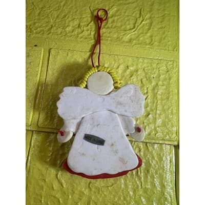 Vintage Polymer Dough Angel Christmas Ornament - Thumbnail 2