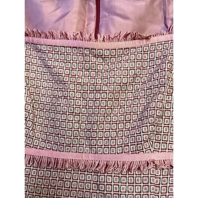 Tocca Women's Square Neckline Cap Sleeves Fringe Trim Details Mini Dress Pink 4 - Thumbnail 8