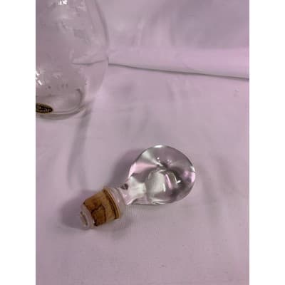 Vintage I.W. Harper Glass Decanter With Cork Lid Hand Carved By Hewitt 11" Tall - Thumbnail 14